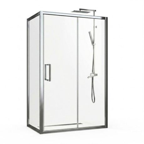 Przejdź do produktu KABINA PRYSZNICOWA 100x80 cm PRZESUWNA TRANSPARENTNA PROSTOKĄTNA CHROM
