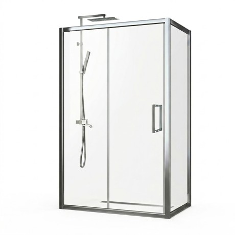Przejdź do produktu KABINA PRYSZNICOWA 100x80 cm PRZESUWNA TRANSPARENTNA PROSTOKĄTNA CHROM