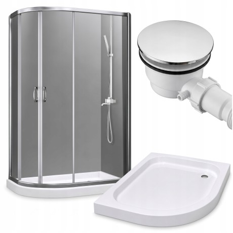 Przejdź do produktu KABINA PRYSZNICOWA 100x80 + BRODZIK 5cm+ SYFON PRZESUWNA ASYMETRYCZNA PRAWA