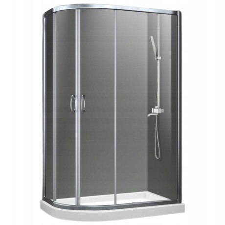 Przejdź do produktu Kabina Prysznicowa Prawa Asymetryczna Przesuwna 100x80 + Brodzik 14 + Syfon