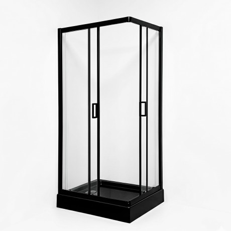Przejdź do produktu KABINA PRYSZNICOWA 90x70cm CZARNA LOFT DRZWI PRZESUWNE NAROŻNA Z BRODZIKIEM