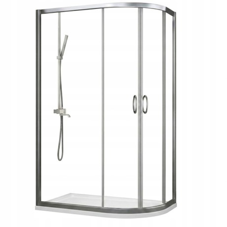 Przejdź do produktu KABINA PRYSZNICOWA 100x80cm PRZESUWNA LEWA ASYMETRYCZNA +brodzik 5cm SYFON