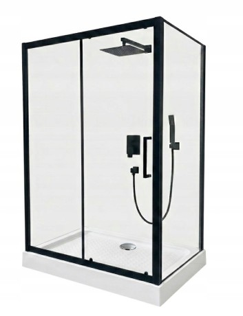 Przejdź do produktu KABINA PRYSZNICOWA 120x90cm + BRODZIK BIAŁY 14cm + SYFON PRZESUWNA CZARNA