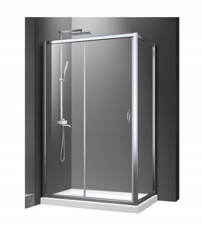 Przejdź do produktu Kabina Prysznicowa 120 x 90 Przesuwna Transparentna + Brodzik 5 cm + Syfon