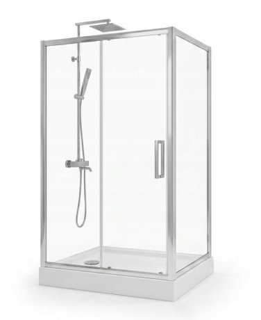Przejdź do produktu KABINA PRYSZNICOWA 90x70cm PRZESUWNA TRANSPARENTNA + BRODZIK 14cm + SYFON