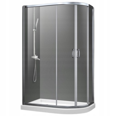 Przejdź do produktu Kabina Prysznicowa Lewa Asymetryczna 100 x 80 + Brodzik 14 cm + Syfon
