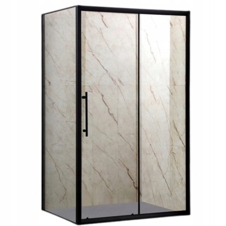 Przejdź do produktu Kabina Prysznicowa 100 x 80 x 190 cm Czarna Loft Rozsuwana Grube Szkło 6 mm