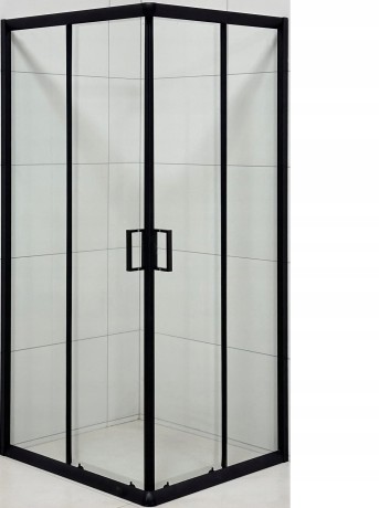 Przejdź do produktu Kabina Prysznicowa Czarna Loft 90 x 70 Przesuwna + Brodzik Biały 5 cm+Syfon