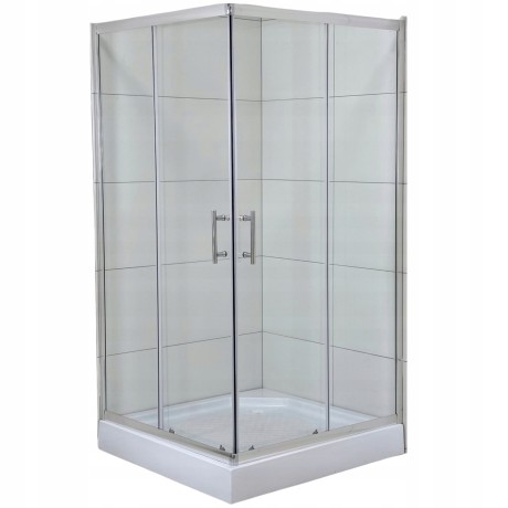 Przejdź do produktu Kabina Prysznicowa Przesuwna 90 X 70 Prostokątna + Brodzik 14 cm + Syfon