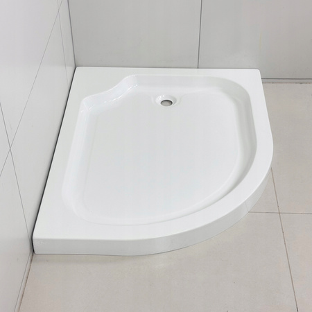 KABINA PRYSZNICOWA PRAWA PRZESUWNA ASYMETRYCZNA 100x80 BRODZIK 7 CM SYFON