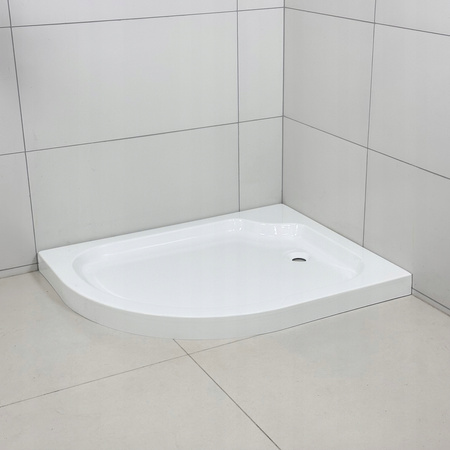 KABINA PRYSZNICOWA PRAWA PRZESUWNA ASYMETRYCZNA 100x80 BRODZIK 7 CM SYFON