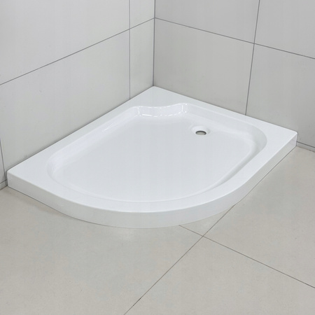 KABINA PRYSZNICOWA PRAWA PRZESUWNA ASYMETRYCZNA 100x80 BRODZIK 7 CM SYFON