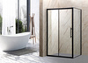 KABINA PRYSZNICOWA PROSTOKĄTNA 120x90 BRODZIK 14 CM SYFON ROZSUWANA PRZESUWNA CZARNA LOFT GRUBE SZKŁO