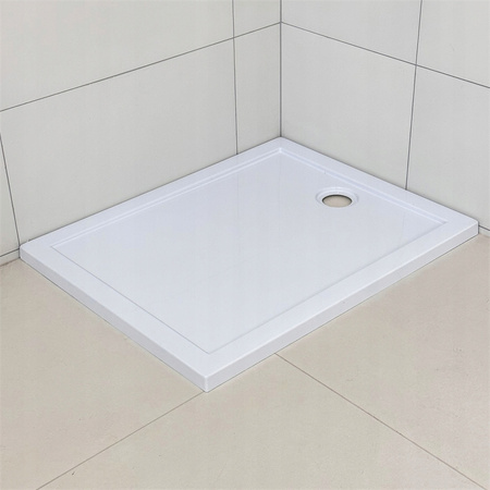 KABINA PRYSZNICOWA 100x80 BRODZIK BIAŁY 4 CM SYFON ROZSUWANA CZARNA LOFT