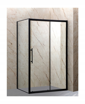 KABINA PRYSZNICOWA 100x80 BRODZIK BIAŁY 4 CM SYFON ROZSUWANA CZARNA LOFT